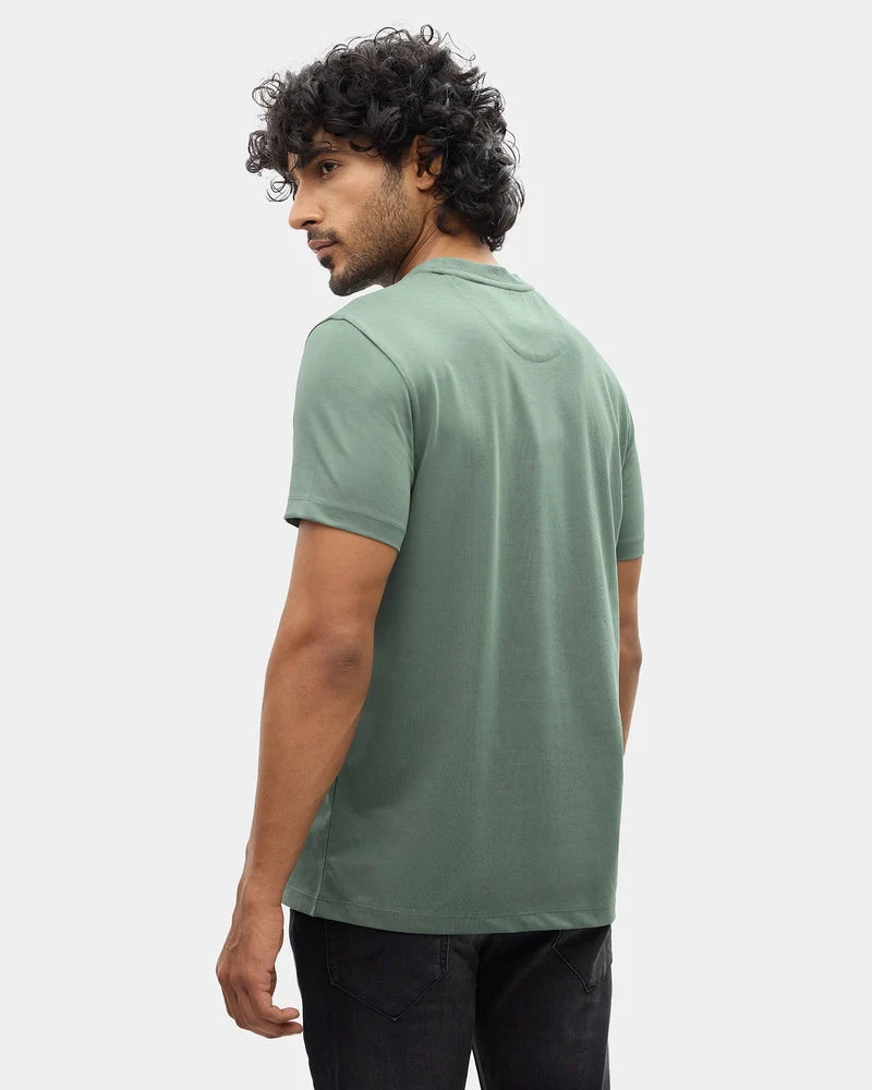 Forest Green Crew Neck Printed T-Shirt - Kamigata