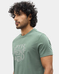 Forest Green Crew Neck Printed T-Shirt - Kamigata